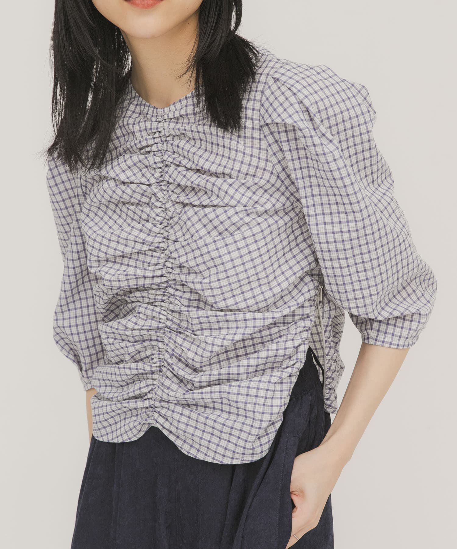  「フロントギャザーコンパクトブラウス」|シャツ・ブラウス|
