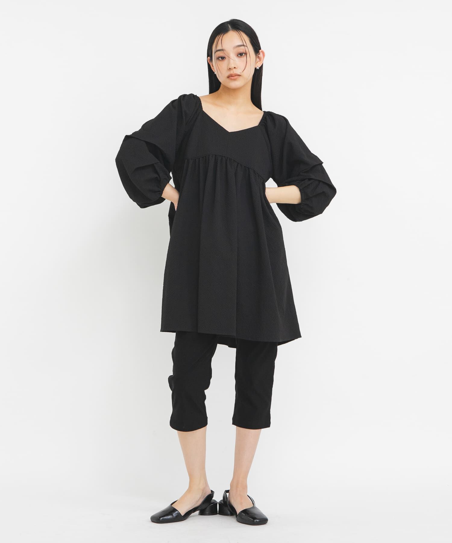  「タックスリーブミニワンピース」|その他|