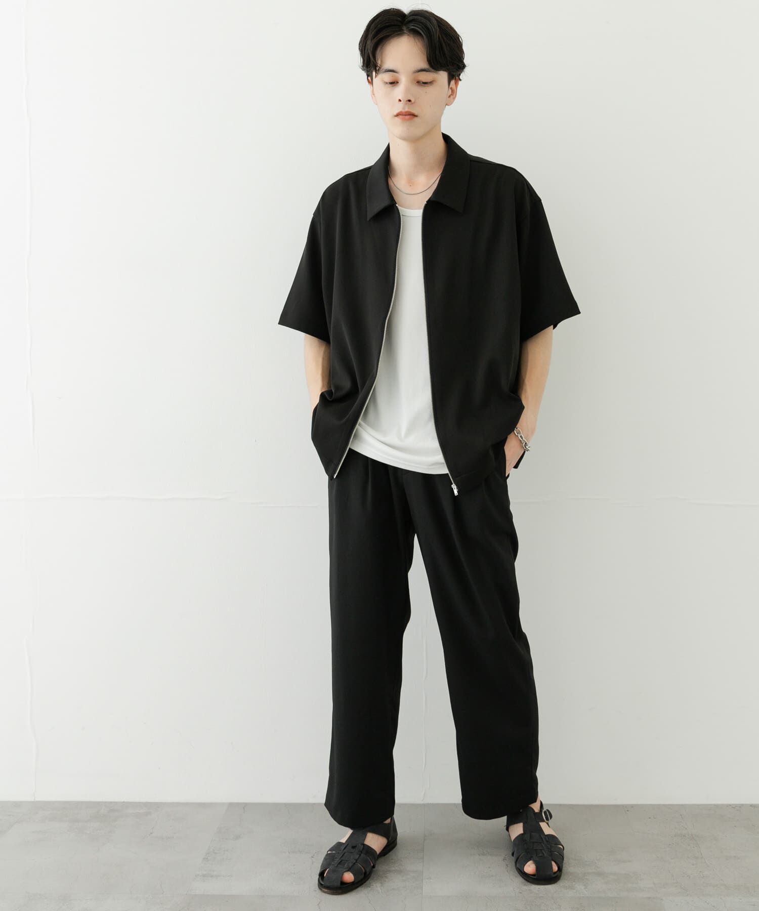 SENSE OF PLACE by URBAN RESEARCH「ZIPショートスリーブルーズシャツ」|シャツ・ブラウス|