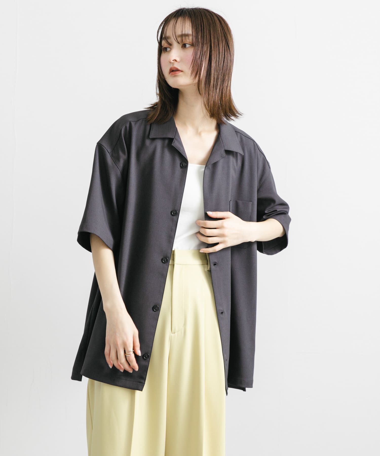 SENSE OF PLACE by URBAN RESEARCH「『ユニセックス』オープンカラールーズショートスリーブシャツ」|シャツ・ブラウス|