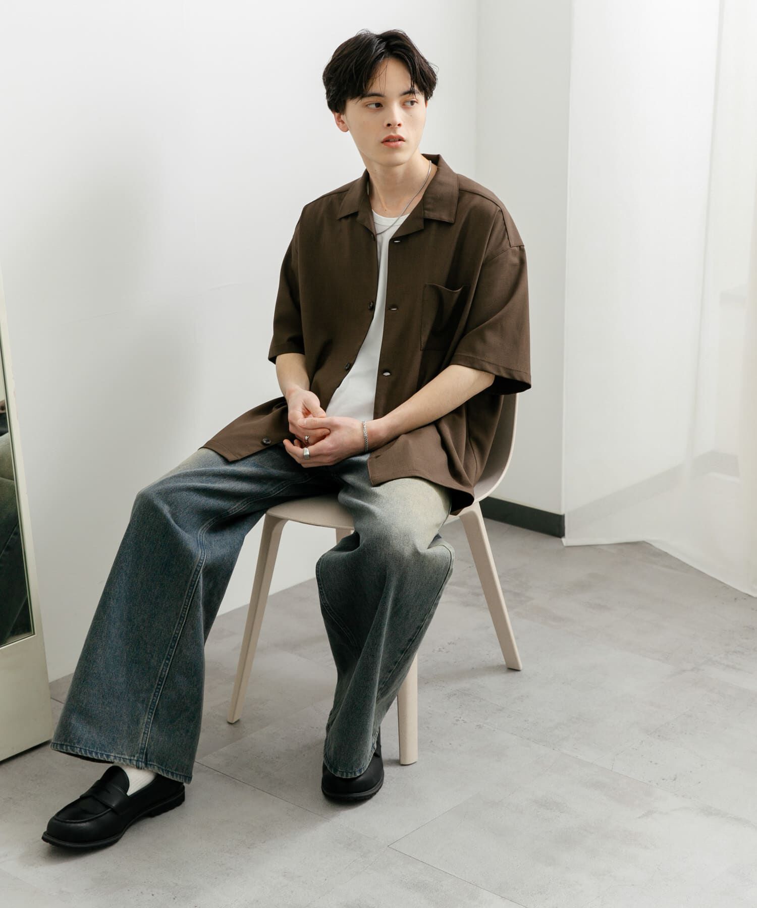 SENSE OF PLACE by URBAN RESEARCH「『ユニセックス』オープンカラールーズショートスリーブシャツ」|シャツ・ブラウス|