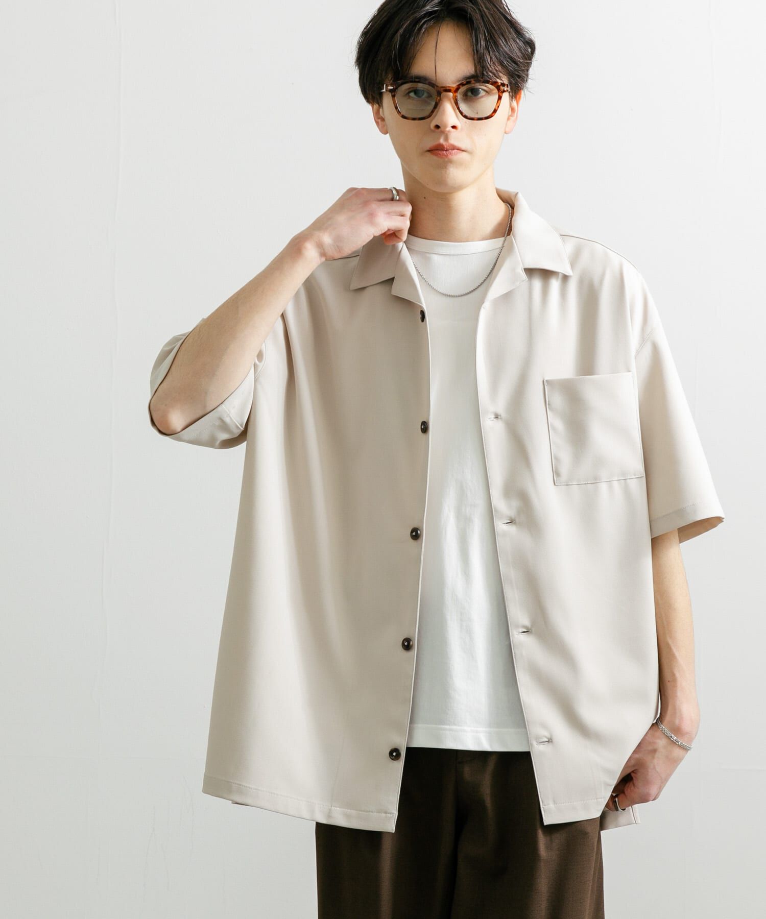 SENSE OF PLACE by URBAN RESEARCH「『ユニセックス』オープンカラールーズショートスリーブシャツ」|シャツ・ブラウス|