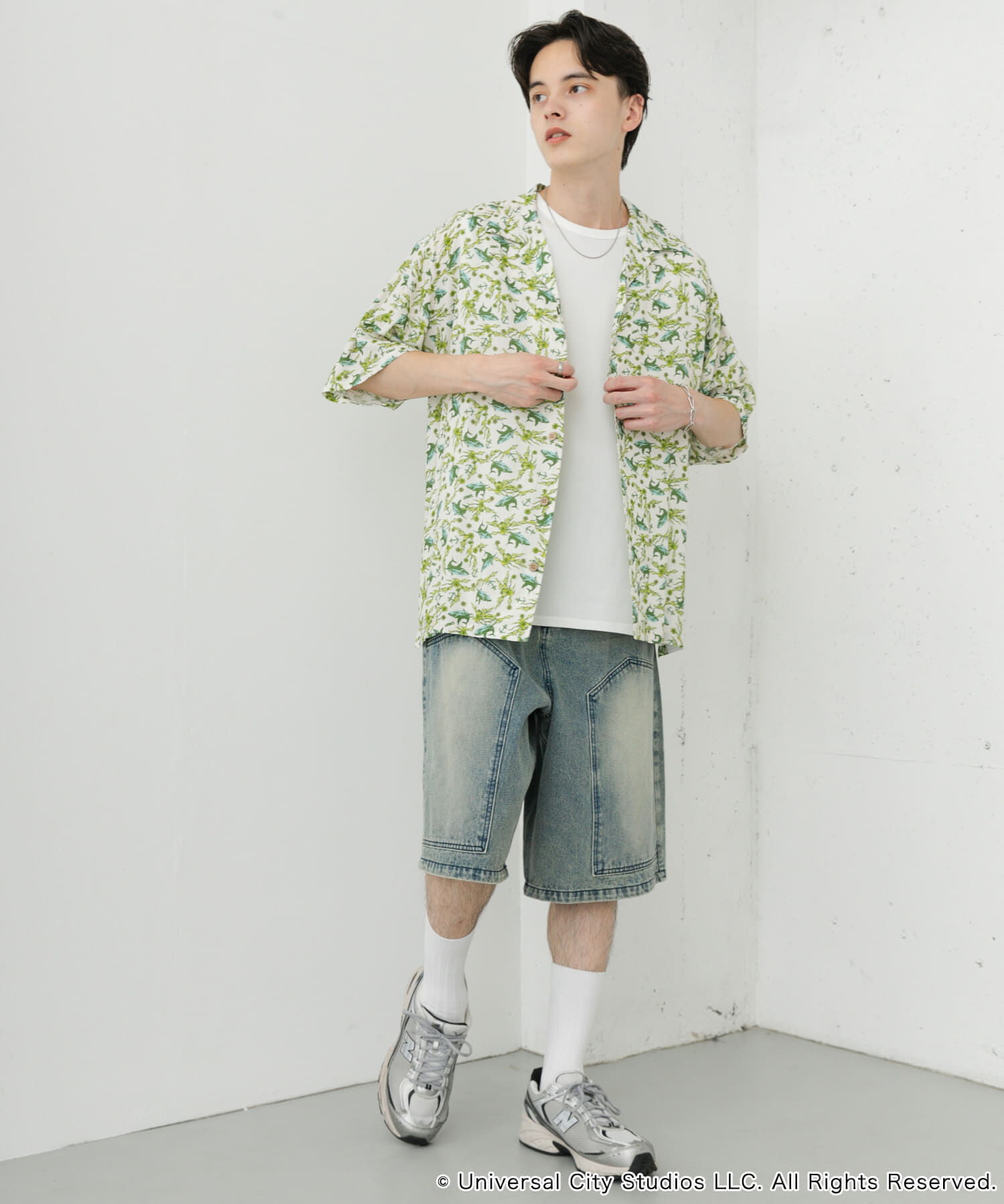 SENSE OF PLACE by URBAN RESEARCH「『別注』JAWS&times;SENSE OF PLACE　総柄オープンカラーシャツ」|シャツ・ブラウス|