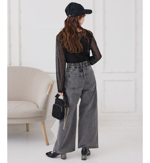  「リボンブローチセットキラキラデニム」|デニム|