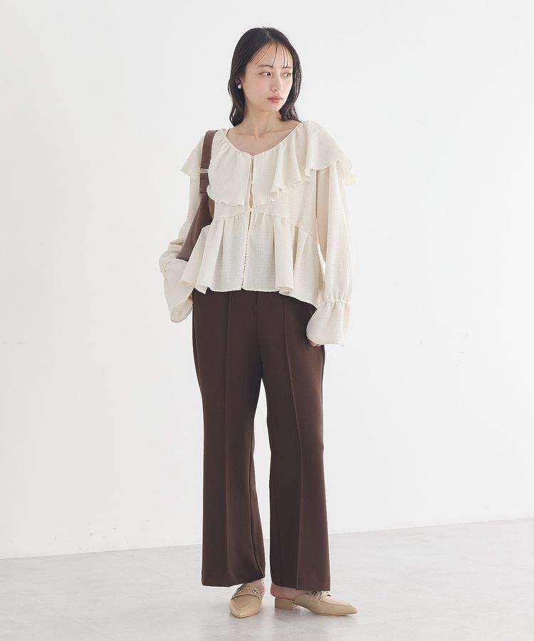 earth music&ecology「ラッフルカラーカットブラウス」|シャツ・ブラウス|