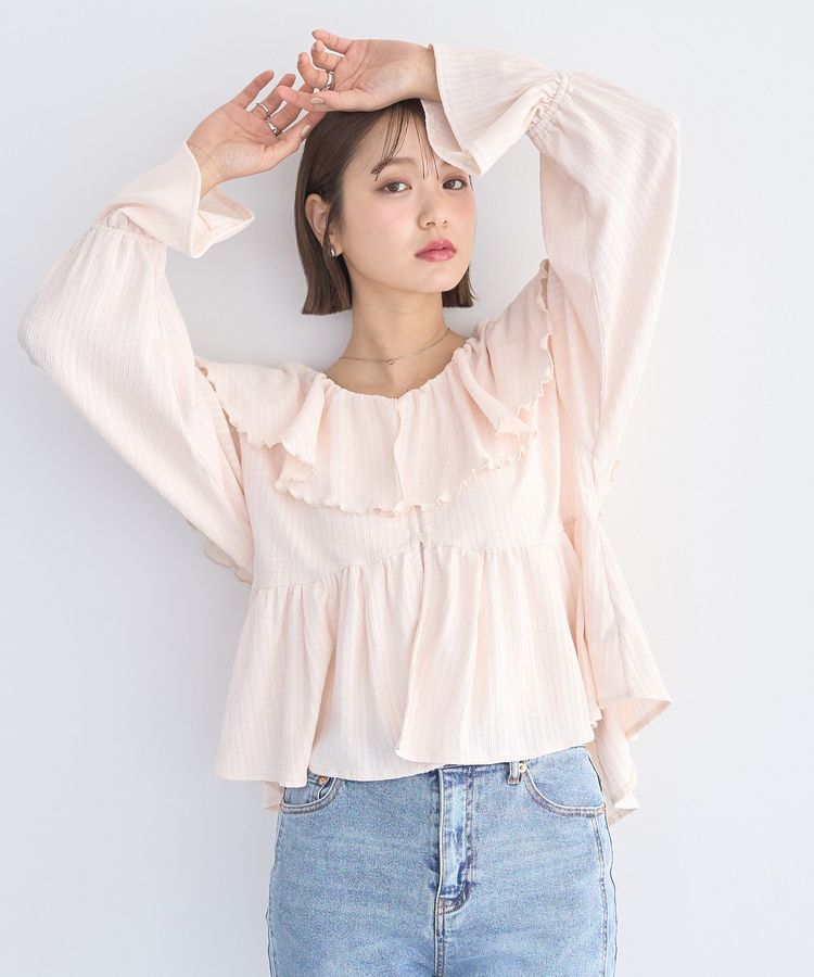 earth music&ecology「ラッフルカラーカットブラウス」|シャツ・ブラウス|