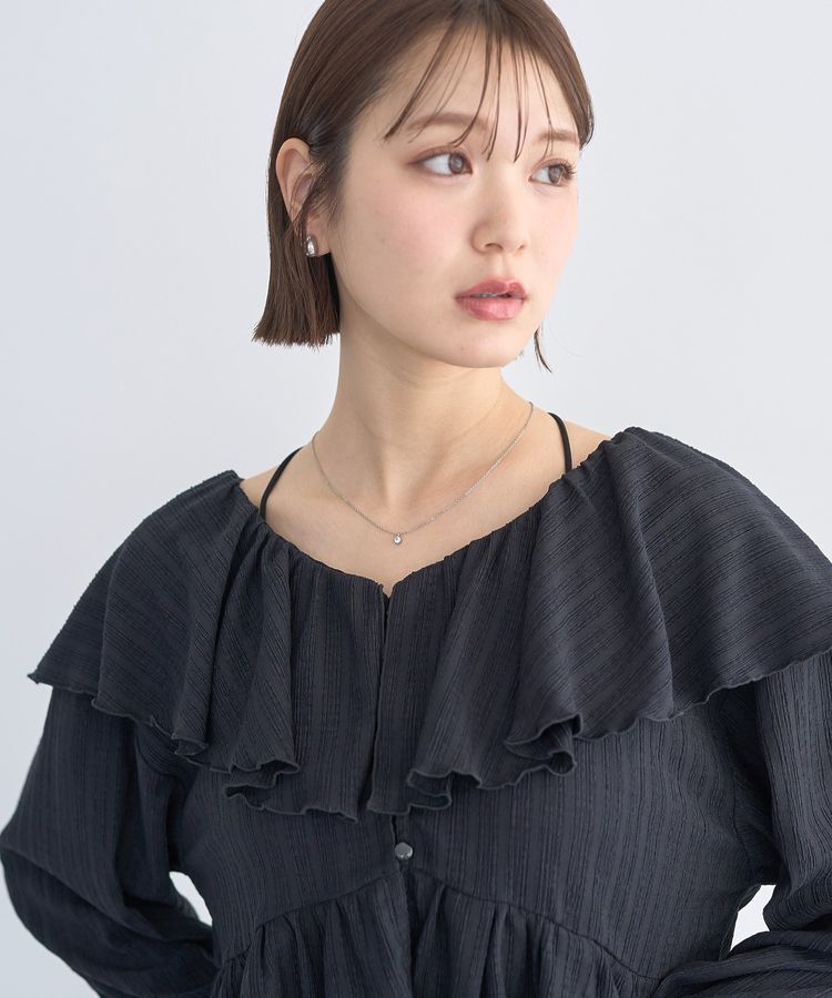 earth music&ecology「ラッフルカラーカットブラウス」|シャツ・ブラウス|