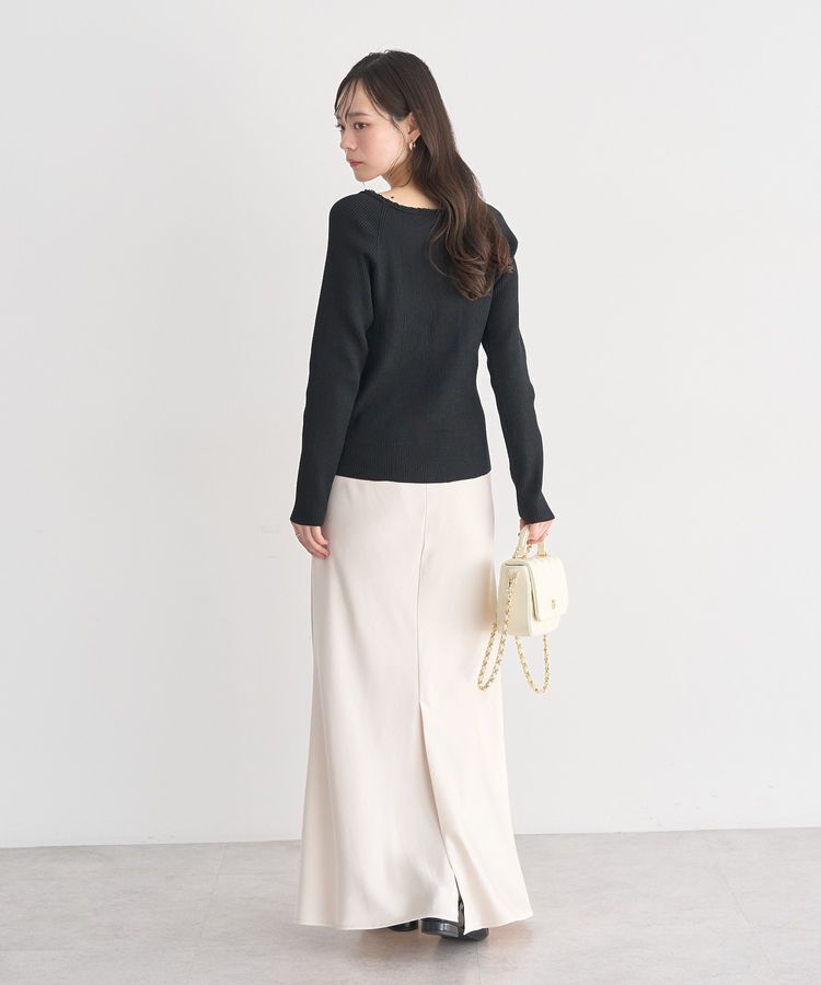 earth music&ecology「レーストリムリブニットプルオーバー」|ニット・セーター|