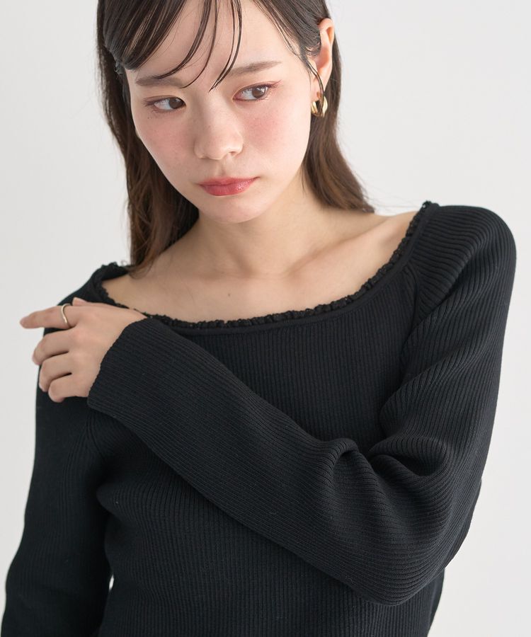 earth music&ecology「レーストリムリブニットプルオーバー」|ニット・セーター|