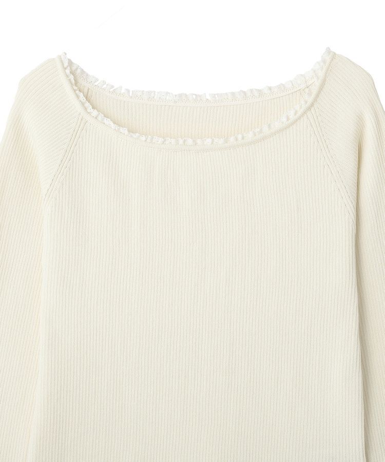 earth music&ecology「レーストリムリブニットプルオーバー」|ニット・セーター|