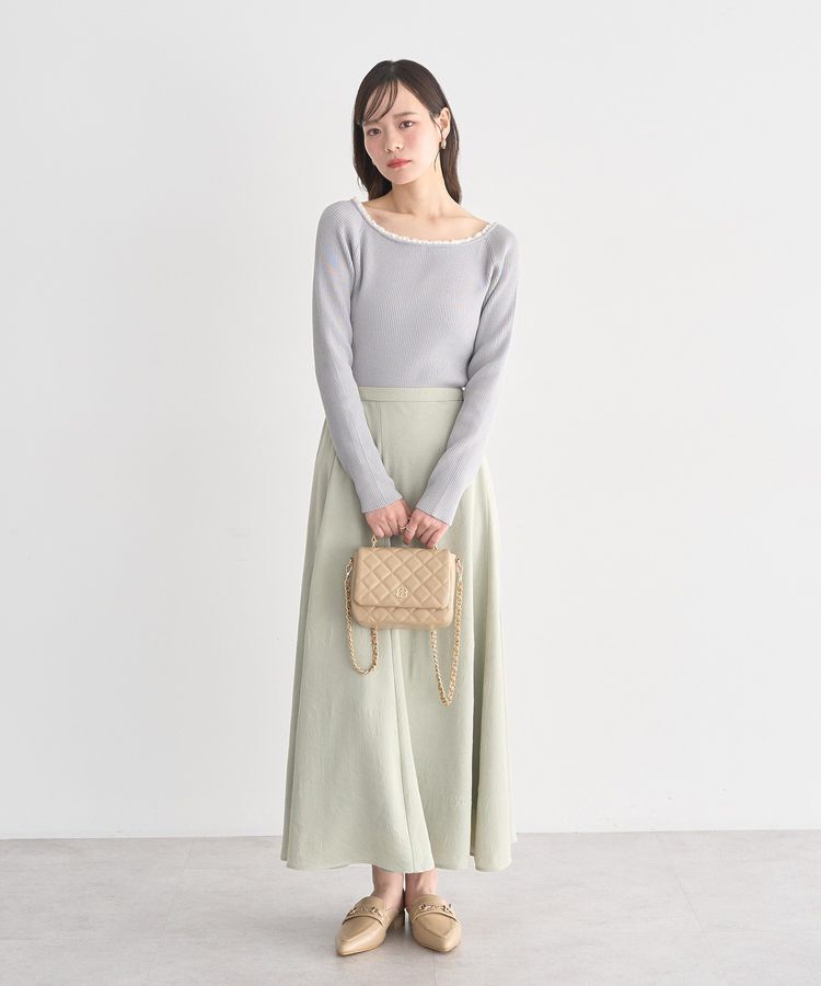 earth music&ecology「レーストリムリブニットプルオーバー」|ニット・セーター|