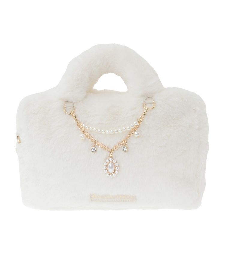 Maison de FLEUR「チャーム付きファー2Wayボストンバッグ」|ハンドバッグ|