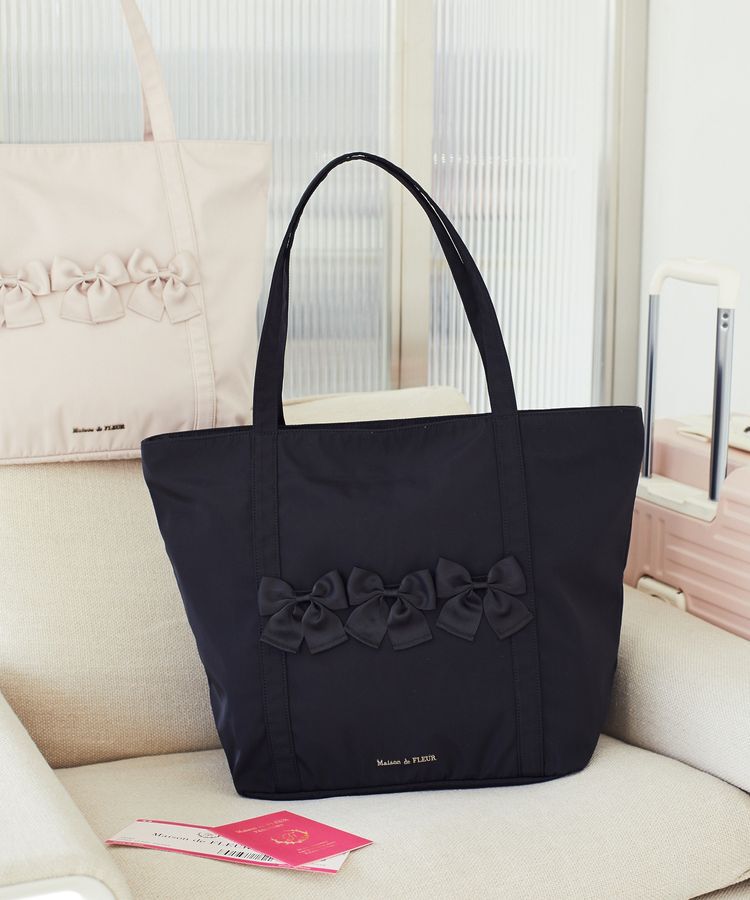 Maison de FLEUR「撥水加工リボンキャリーオンバッグ」|トートバッグ|