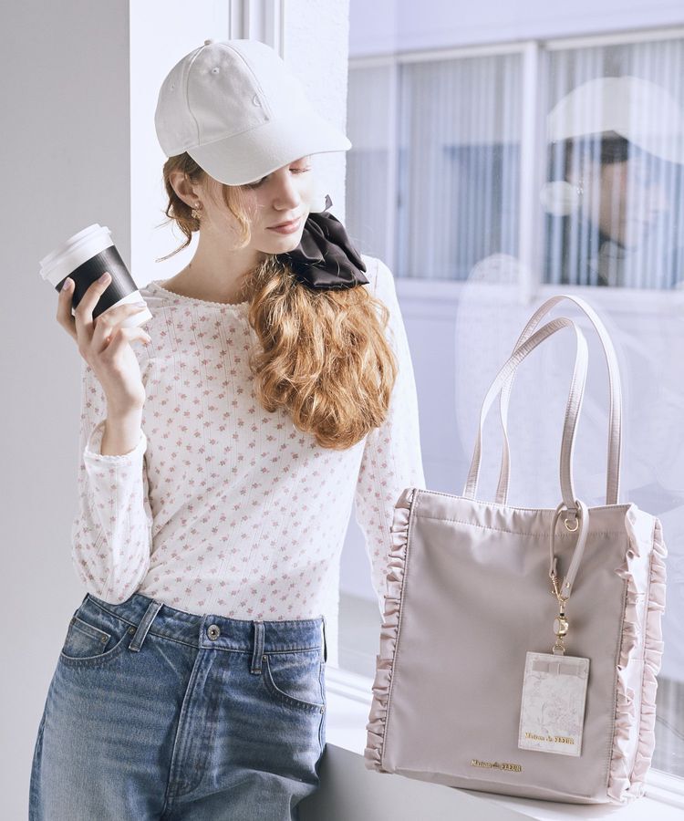 Maison de FLEUR「撥水加工フリルスクエアトートバッグ」|トートバッグ|