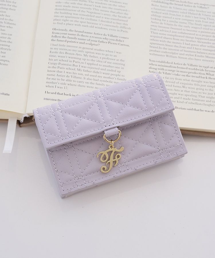 Maison de FLEUR「キルティングカードケース」|財布|ラベンダー