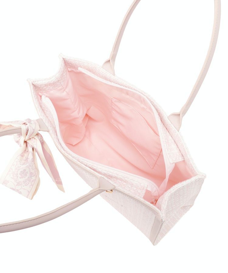 Maison de FLEUR「スカーフ付きツイードスクエアトートバッグ」|ハンドバッグ|