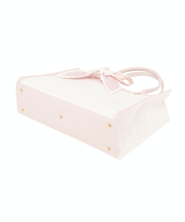 Maison de FLEUR「スカーフ付きツイードスクエアトートバッグ」|ハンドバッグ|