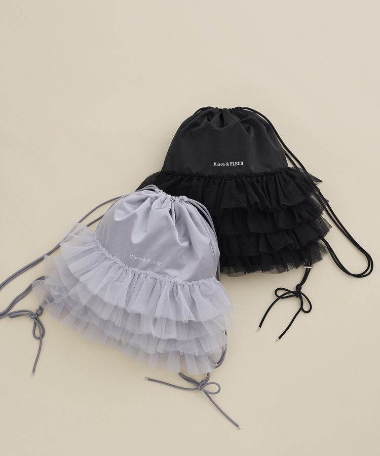 Maison de FLEUR「チュールフリルナップサック」|リュック|