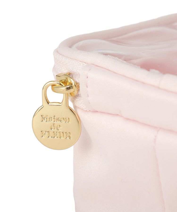 Maison de FLEUR「【6色展開】ビジューリボンクリアポーチS」|ポーチ|