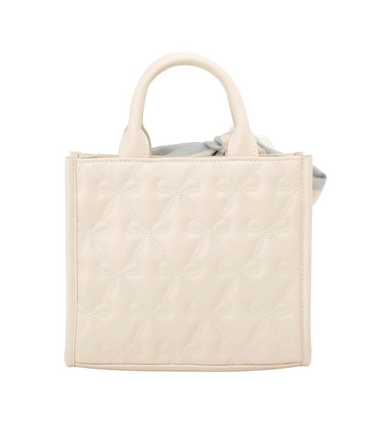 Maison de FLEUR「スカーフ付きリボンキルティング2Wayスクエアトート」|ハンドバッグ|