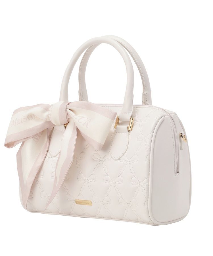 Maison de FLEUR「スカーフ付きリボンキルティング2Wayボストン」|ハンドバッグ|