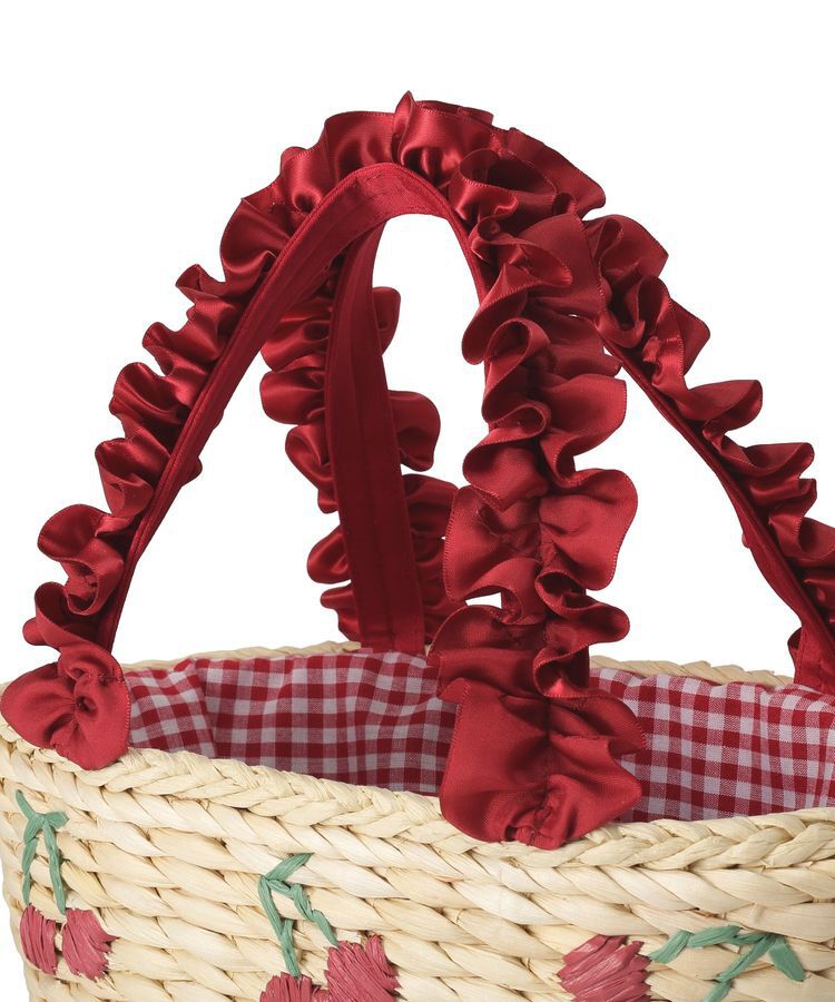 Maison de FLEUR「チェリー刺繍メイズカゴバッグ」|ハンドバッグ|