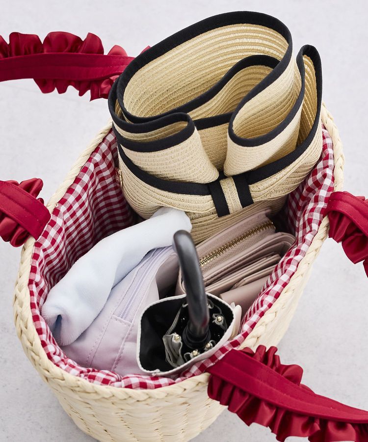 Maison de FLEUR「チェリー刺繍メイズカゴバッグ」|ハンドバッグ|