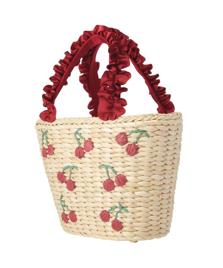 Maison de FLEUR「チェリー刺繍メイズカゴバッグ」|ハンドバッグ|