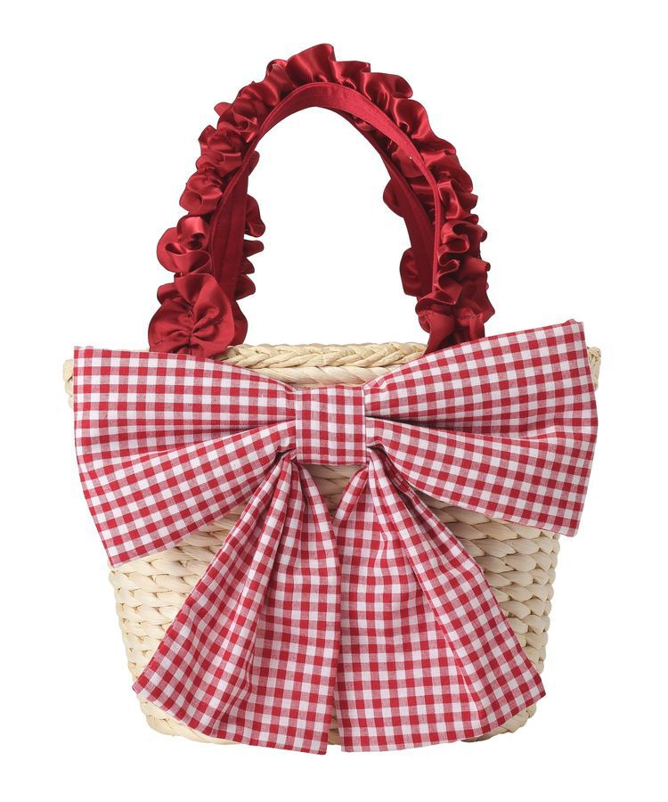 Maison de FLEUR「リボンメイズフリルハンドルカゴバッグ」|ハンドバッグ|