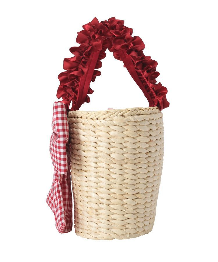 Maison de FLEUR「リボンメイズフリルハンドルカゴバッグ」|ハンドバッグ|