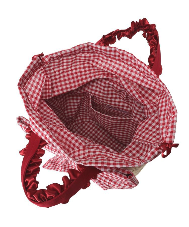 Maison de FLEUR「リボンメイズフリルハンドルカゴバッグ」|ハンドバッグ|