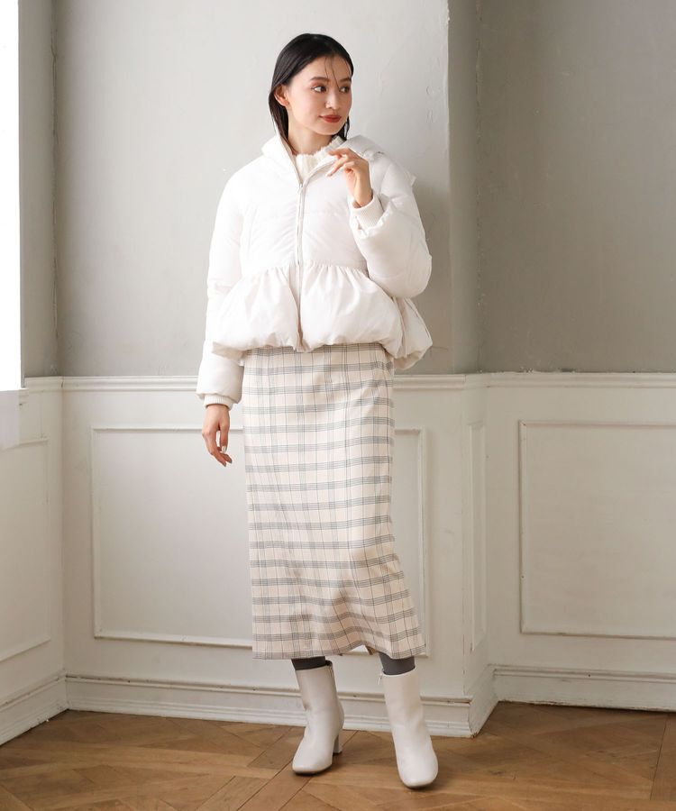 Green Parks「・ELENCARE DUE チェックナロースカート」|タイト|