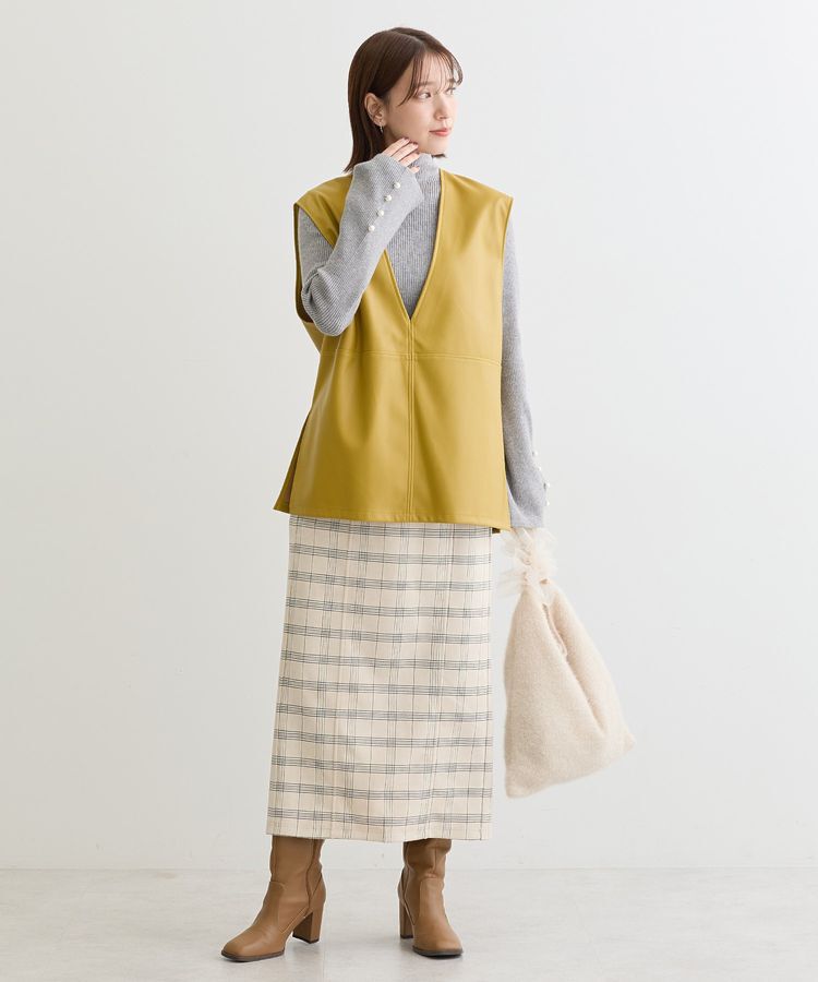 Green Parks「・ELENCARE DUE チェックナロースカート」|タイト|
