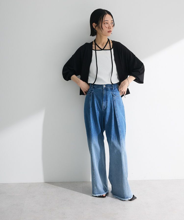 Green Parks「フロントZIPニットカーディガン」|カーディガン|