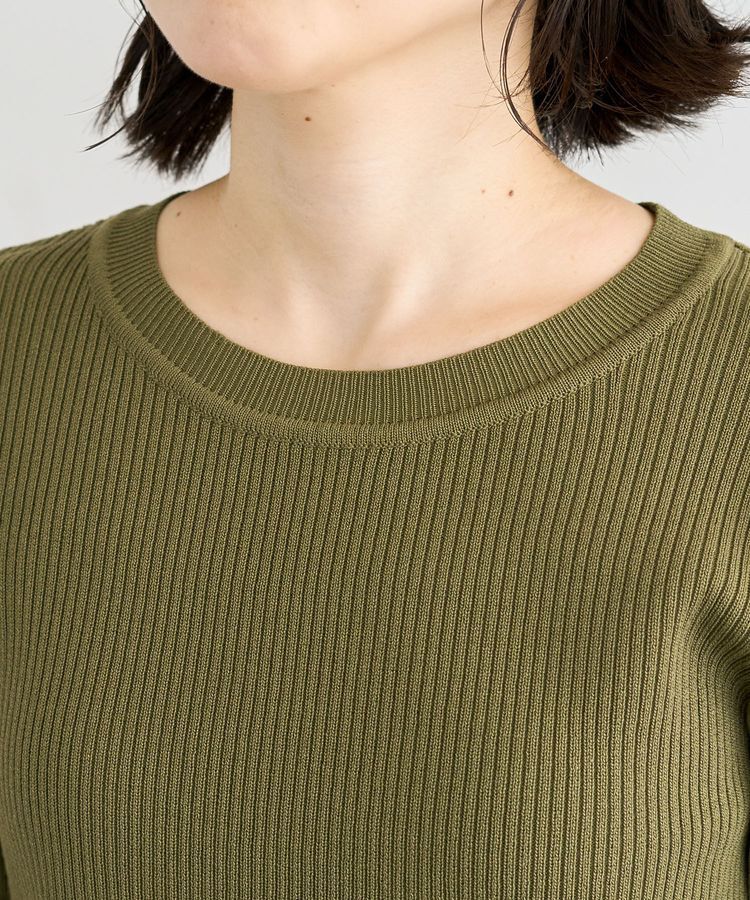 Green Parks「袖レイヤー5分袖ニットプルオーバー」|ニット・セーター|