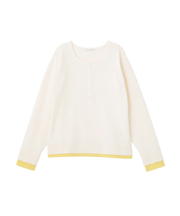 Green Parks「ヘンリーネックレイヤードニットプルオーバー」|ニット・セーター|