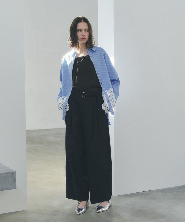 YECCA VECCA「ベルト付きカーヴィーパンツ」|その他|