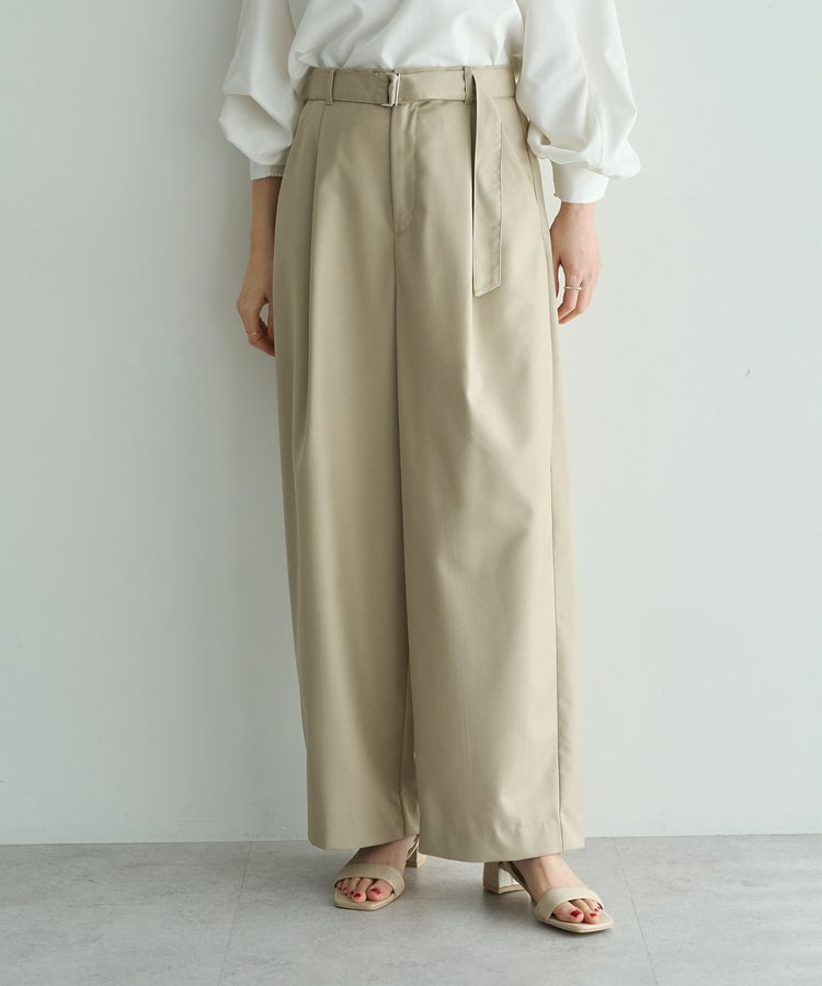 YECCA VECCA「ベルト付きカーヴィーパンツ」|その他|Beige