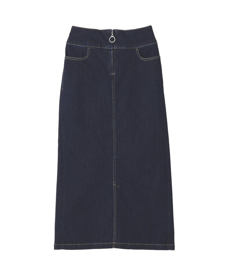 YECCA VECCA「フロントZIPハイウエストデニムスカート」|タイト|