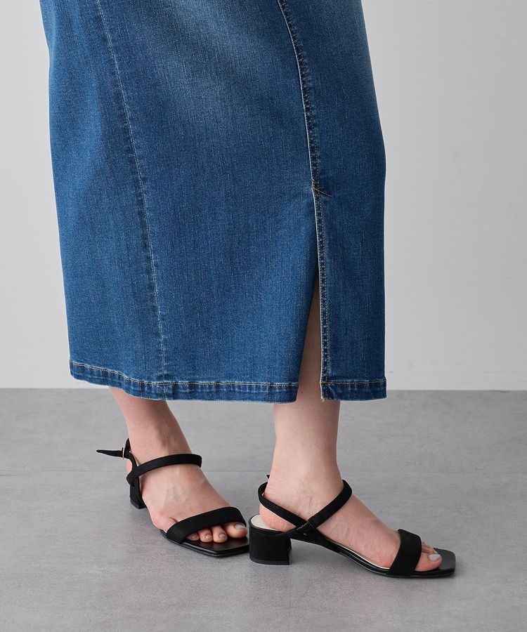 YECCA VECCA「フロントZIPハイウエストデニムスカート」|タイト|