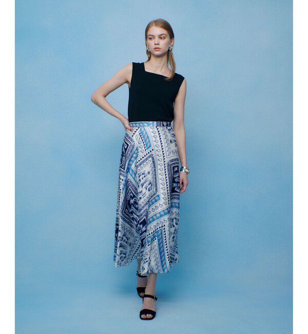 LOULOU WILLOUGHBY「【LOULOU WILLOUGHBY】ウエスタンスカーフプリントフレアスカート」|フレア|