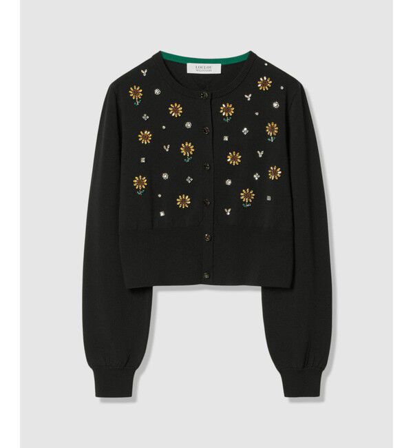 LOULOU WILLOUGHBY「 WEB 一部店舗限定【LOULOU WILLOUGHBY】サンフラワービジューカーディガン」|カーディガン|