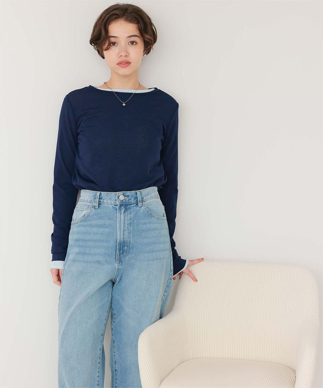 titivate「シアーカットソーロングスリーブトップス」|Tシャツ・カットソー|