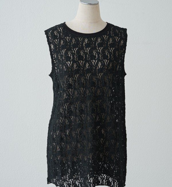  「ストレッチレースノースリーブTシャツ」|Tシャツ・カットソー|