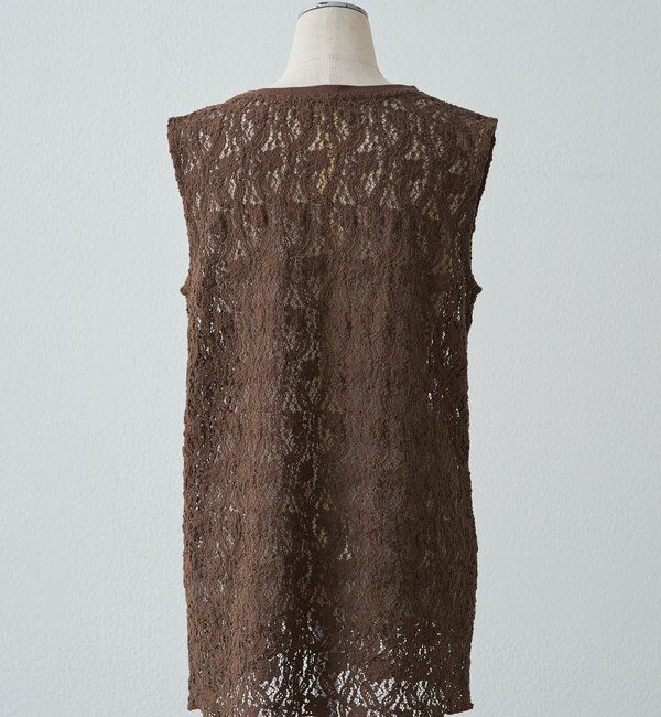  「ストレッチレースノースリーブTシャツ」|Tシャツ・カットソー|