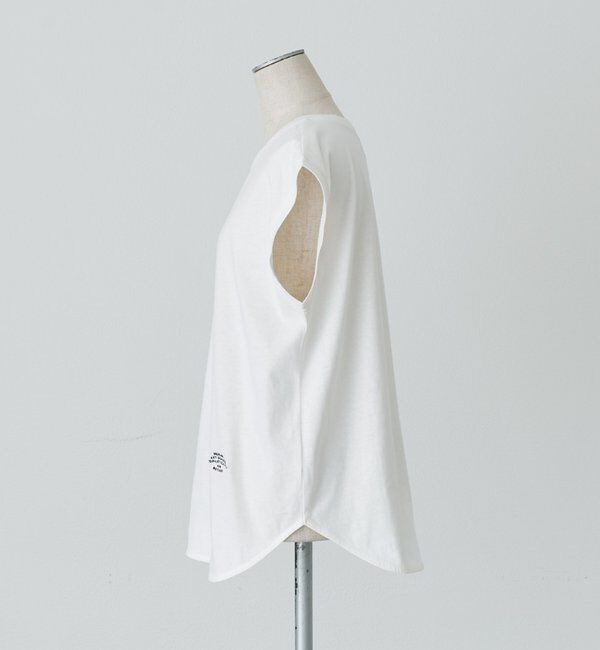  「【汗ジミ防止加工】ワンポイントロゴ刺繍フレンチスリーブTシャツ」|Tシャツ・カットソー|