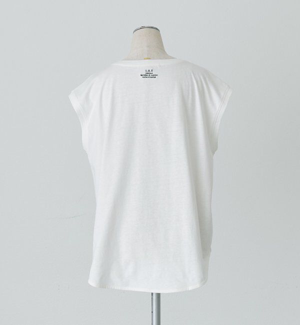  「【汗ジミ防止加工】ワンポイントロゴ刺繍フレンチスリーブTシャツ」|Tシャツ・カットソー|