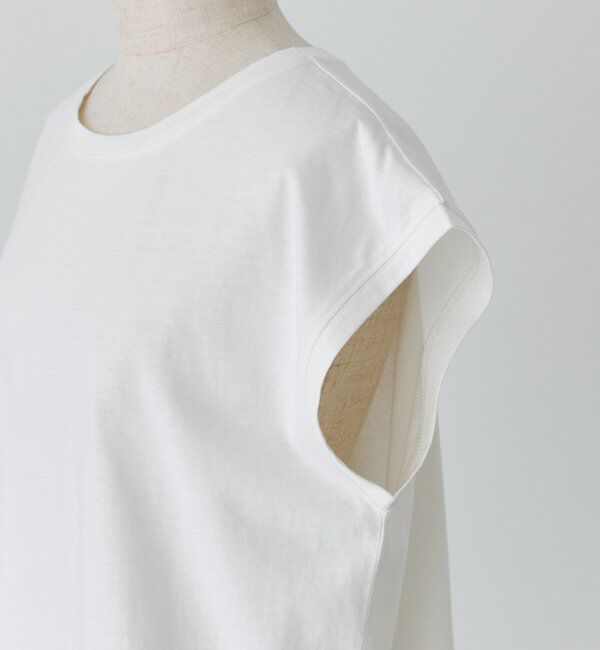  「【汗ジミ防止加工】ワンポイントロゴ刺繍フレンチスリーブTシャツ」|Tシャツ・カットソー|