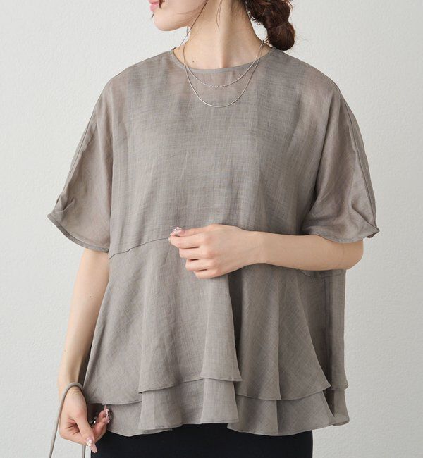  「【＠sein___000企画/リバイバル/新色】ラミー2枚重ねペプラムブラウス」|プルオーバー|