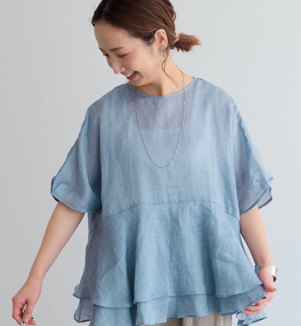  「【＠sein___000企画/リバイバル/新色】ラミー2枚重ねペプラムブラウス」|プルオーバー|